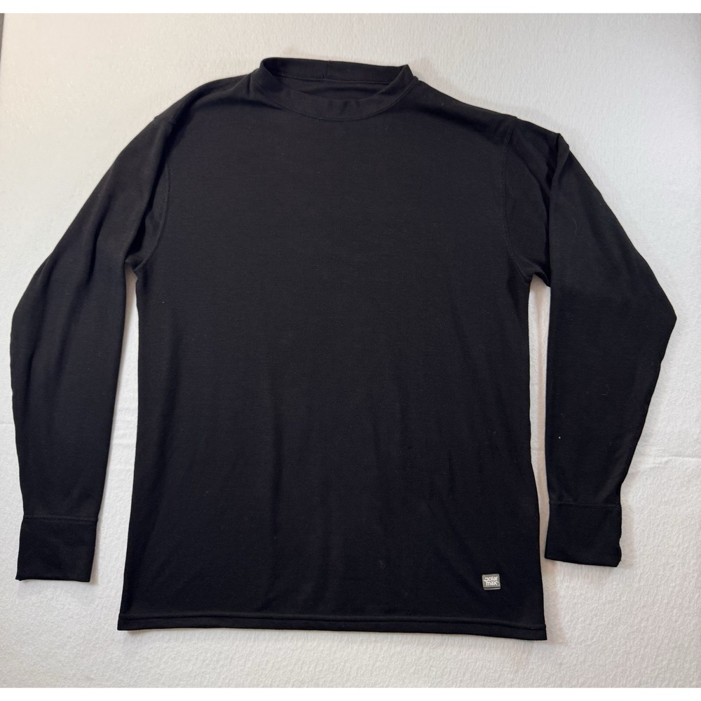 Polarmax Acclimate Dry Mens Large Mock Neck Thermal Shirt Long Sleeve Black USA